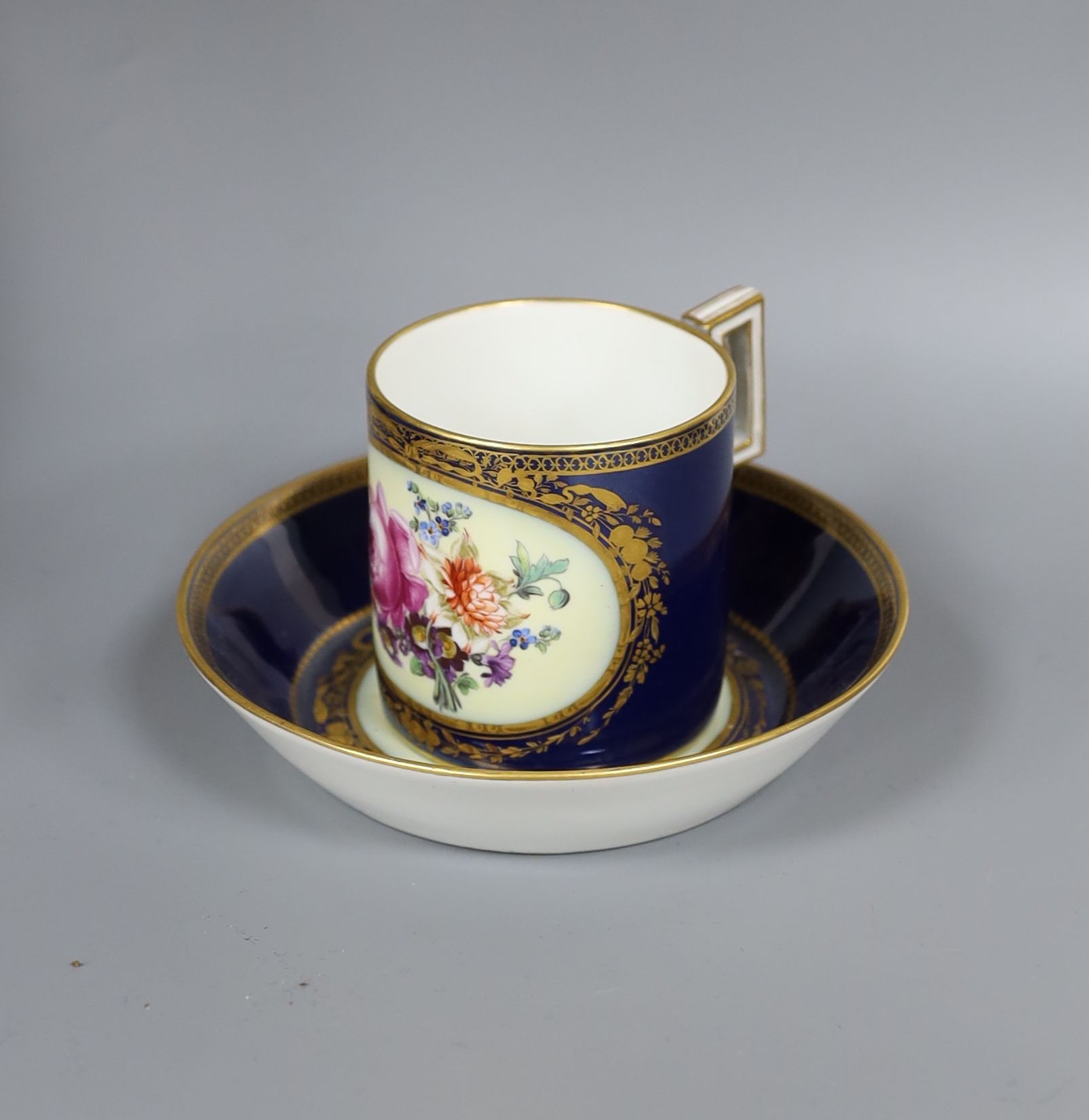 A Marcolini Meissen porcelain coffee can and saucer